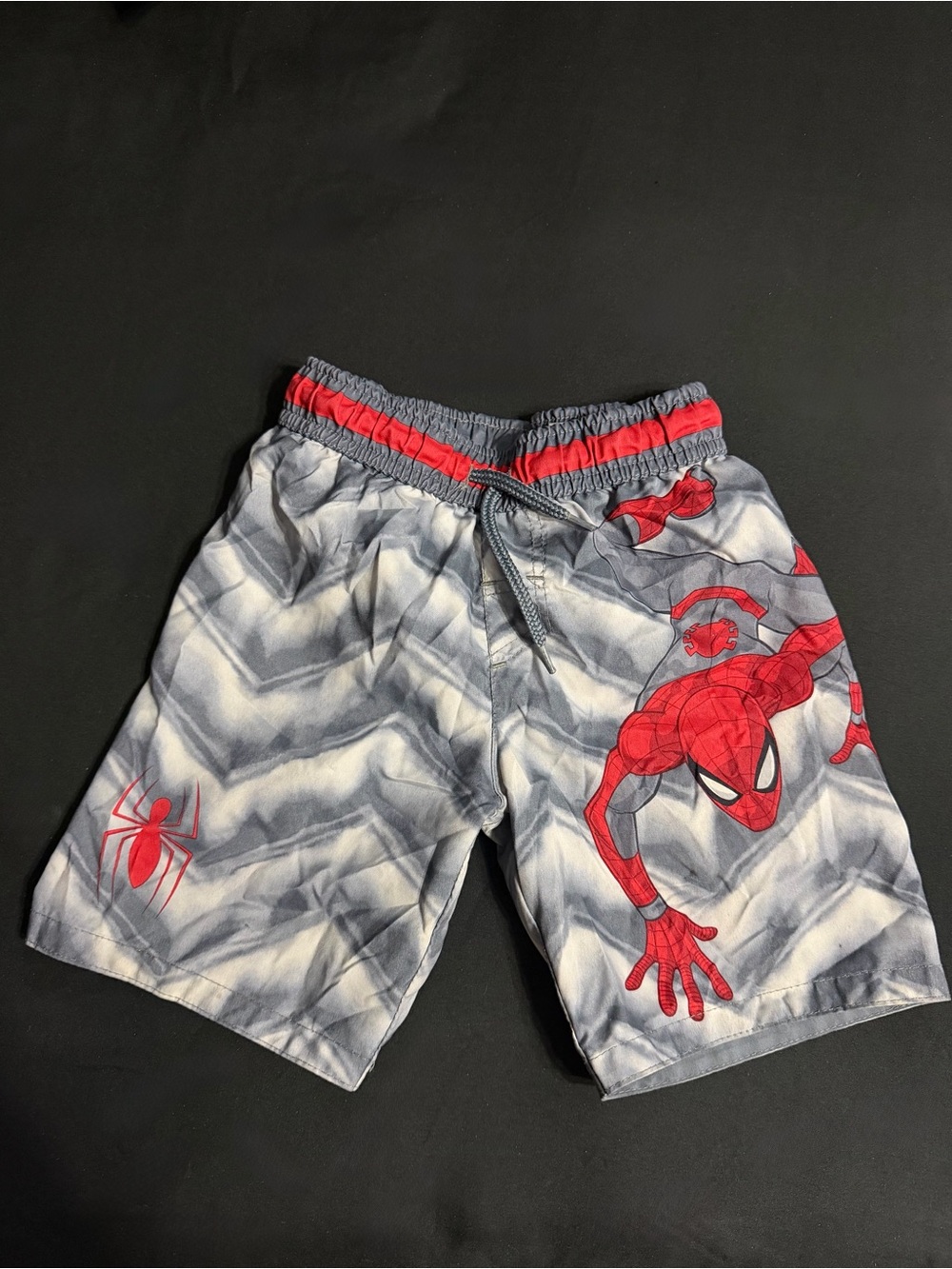 Spiderman Boys' Red & Gray Swim Shorts